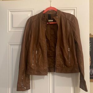 Women’s brown leather jacket
